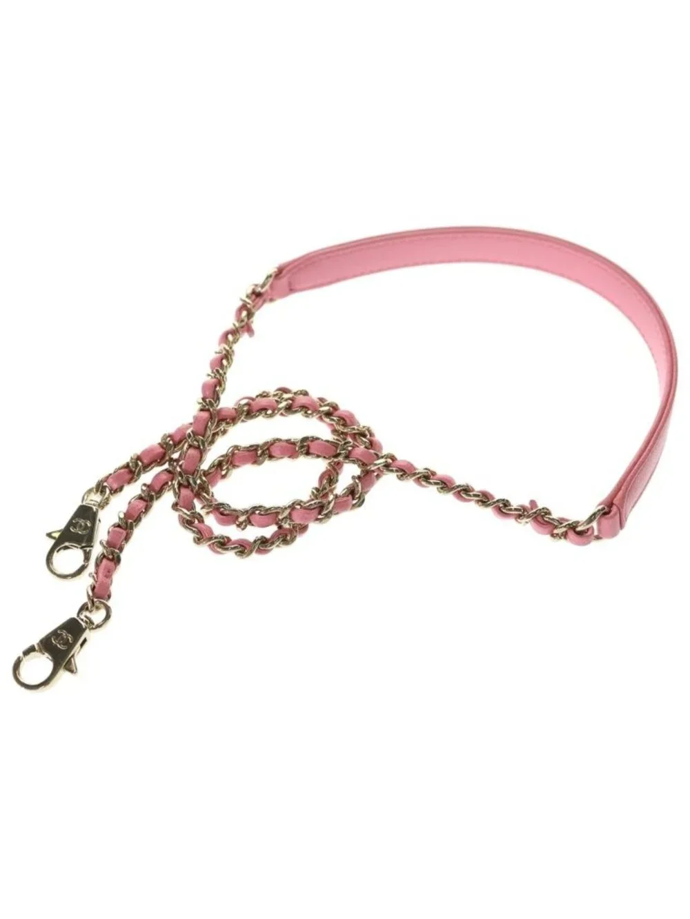 Chanel Quilted Coco Handle 24 2-Way Shoulder Bag Chain Pink Caviar Leather Gold
